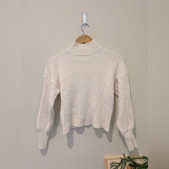 ZAFUL Women's Mock Neck Sweater Long Sleeve Ribbed Knit Basic Cropped Pullover - Picture 1 of 5